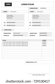 Vector editable invoice form template