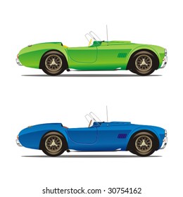 vector editable isolated convertible cars with details