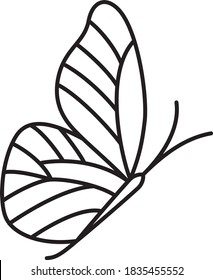 Vector editable line stroke butterfly logo icon