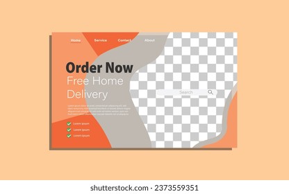 Vector editable order now free home delivery fast food landing page home page template design