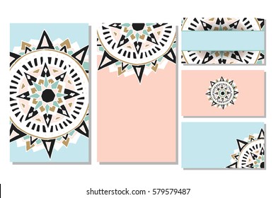 Vector editable pattern  business card or gift flyer.  