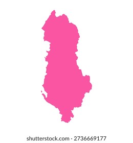 Vector Editable Pink Albania Simple Map