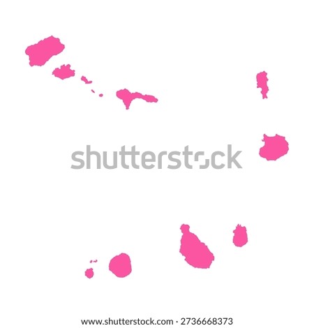 Vector Editable Pink Cape Verde Simple Map