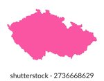 Vector Editable Pink Czech Republic Simple Map