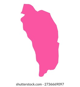Vector Editable Pink Dominica Simple Map