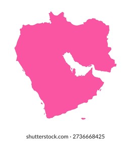 Vector Editable Pink Middle East Simple Map
