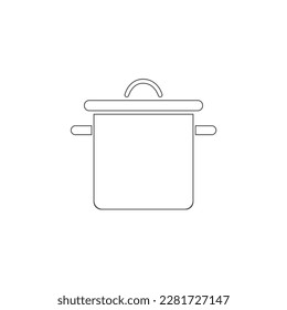 Vector editable pot symbol with a cooking pan and a steam pot. Hot Pot symbol. pot icon for cooking. Cooking symbol. Symbol for your web design, logo, app, or user interface.