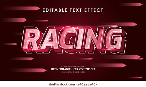 Vector Editable Racing Neon 3D Text Effect