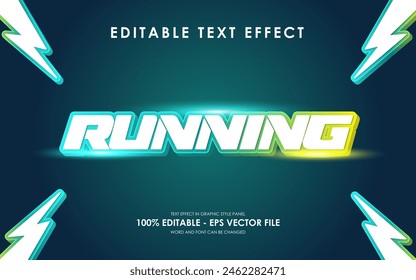 Vector Editable Running Neon 3D Text Effect