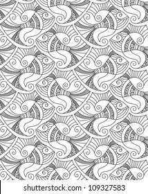 vector editable and scalable seamless fish pattern