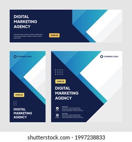 Vector Editable social media post template modern background. Promotional corporate banner design.  company business webinar banner sale ads and discount promo