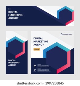 Vector Editable social media post template modern background. Promotional corporate banner design.  company business webinar banner sale ads and discount promo