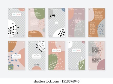 Vector editable stories wallpaper. Trendy art design templates stories banners. Modern design for social media stories. Suitable for social media background.  Story, Roll banner.