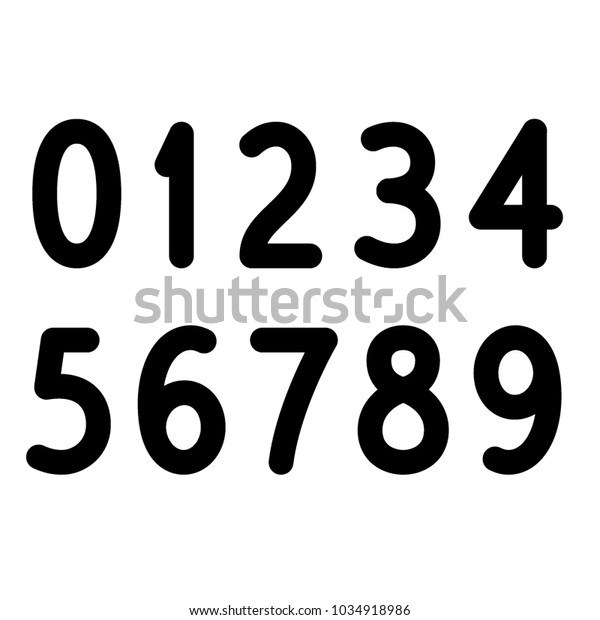 Vector Editable Stroke Line Condensed Numbers Stock Vector (Royalty ...