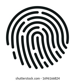 Vector editable stroke line designed fingerprint icon