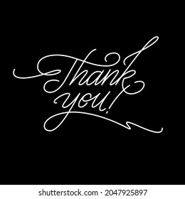 Vector editable stroke line designed thank you lettering