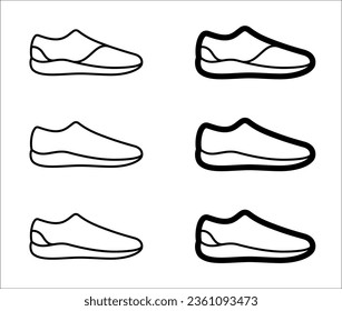 Línea de trazo modificable del vector diseñada para iconos de zapatos simples