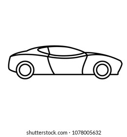 Vector Editable Stroke Line Generic Sports Car Icon Isolated On White Background