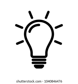 Vector editable stroke line light bulb icon isolated on white background
