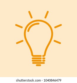 Vector editable stroke line light bulb icon representing an idea