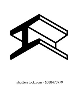 Vector Editable Stroke Line Logo Icon Of Steel H Beam