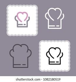 Vector editable stroke line patisserie logo elements