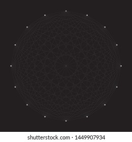 Vector Editable Stroke Lines Designed Sacred Geometry Star Illustration
