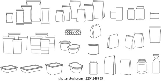 Vector Editable Stroke Private Label Packaging Containers Templates