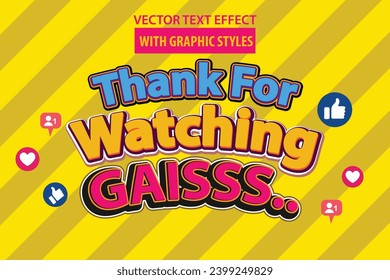 vector editable template text effect special for you for promotional headlines, thank you celebrations, giving gifts and greetings, logotype or banner for social media and business