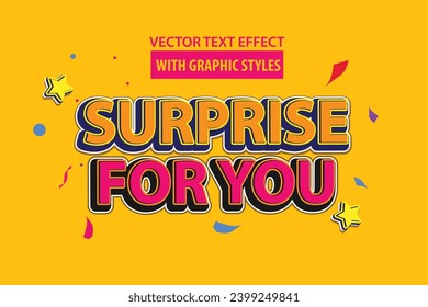 vector editable template text effect special for you for promotional headlines, thank you celebrations, giving gifts and greetings, logotype or banner for social media and business