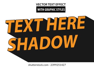 vector editable template text effect long shadow for headlines, posters or social media posts, logotypes or banners for social media and business