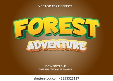 Vector editable text effect adventure text style