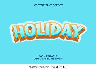 Vector editable text effect summer holiday text style
