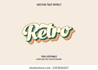 Vector editable text effect vintage retro text style