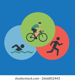  Vector editable de triatlón posa para cualquier fondo gráfico