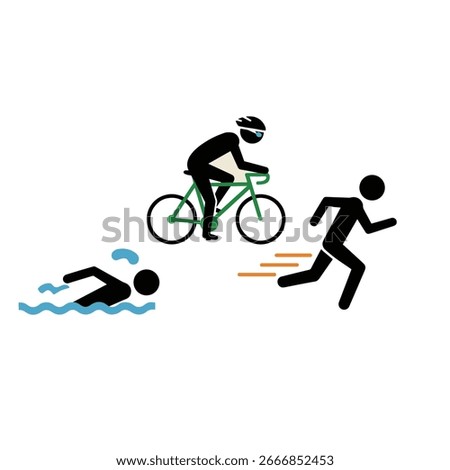  vector editable triathlon poses for any graphic background