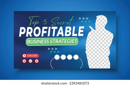Vector Editable video thumbnail template design for any kind of business or video