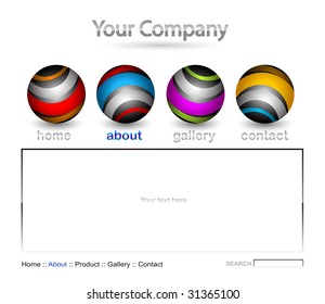 Vector editable website template