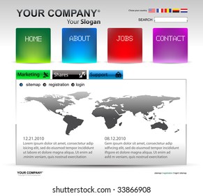 Vector editable website template