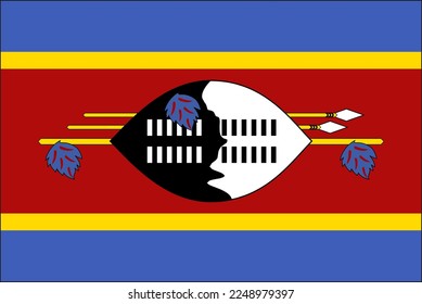 Vector edited and cleaned flag of SWAZILAND