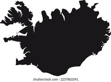Vector edited and cleaned Iceland map