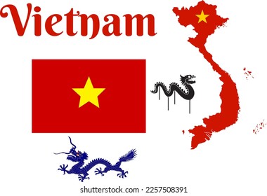 Vector edited and cleaned Vietnam flag map