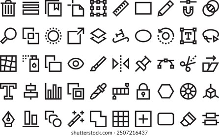Vector edition icons collection is a vector illustration with editable stroke.