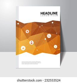 Vector education book cover design template with polygonal background 