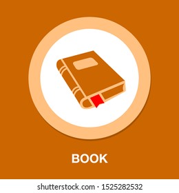 vector education book symbol isolated, literature illustration - bookstore sign