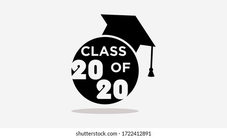 vector education class of 2020 background black and white