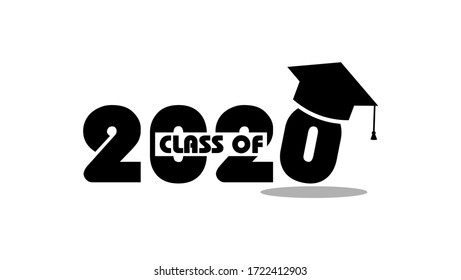 vector education class of 2020 background black and white