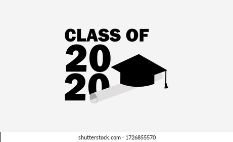 vector education class of 2020 background black and white