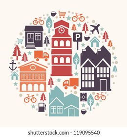 Vector education concept - brain and science icons for education concept - brain and science icons