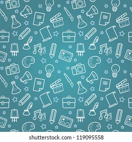 Vector education concept - brain and science icons for education concept - brain and science icons